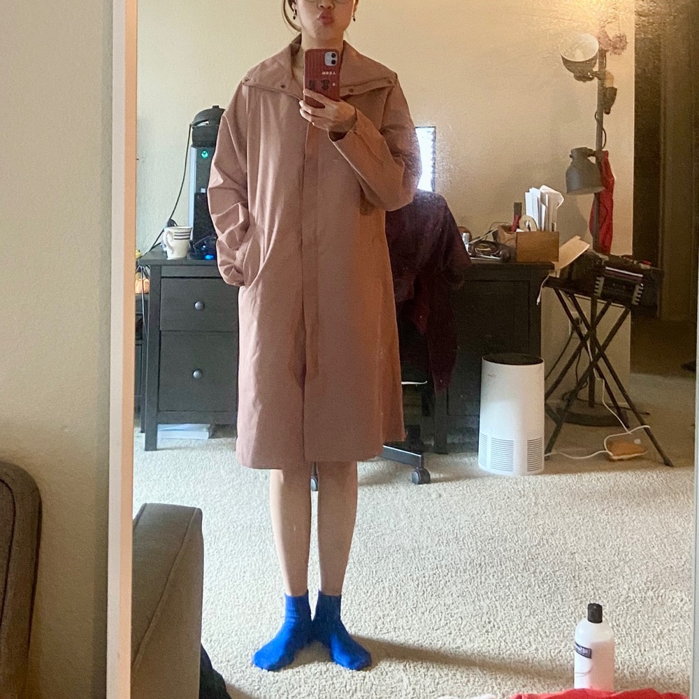 Pink raincoat!